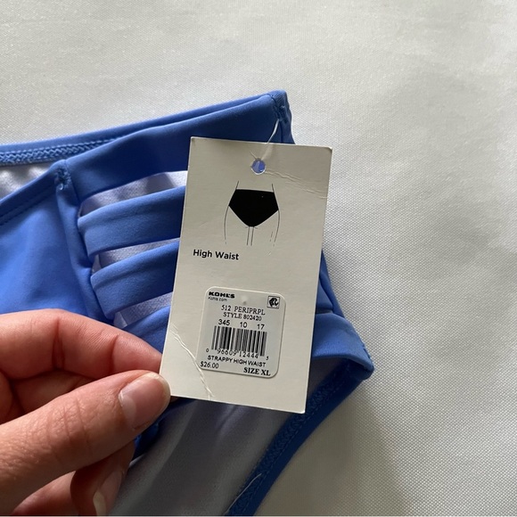 SO Strappy High Waist Caribbean Blue Bikini Bottoms Size Juniors’ XLarge NWT - Picture 9 of 16